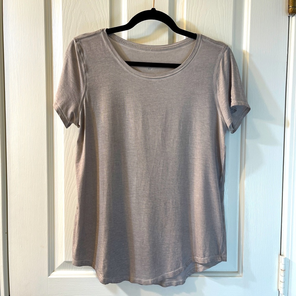 Lululemon Love Crew III Tee Short Sleeve Tshirt Burnout Gray White Size 10